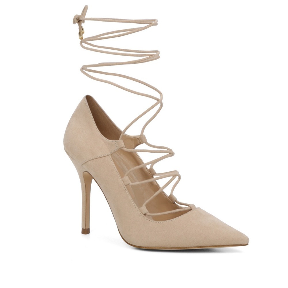 🟠 ALDO KENNESON TAN TIE-UP PUMPS SIZE 9 NEW NEVER WORN